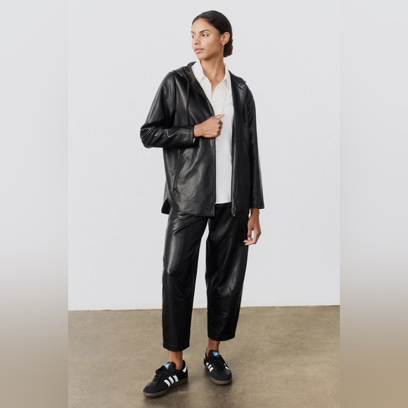 ruti Jackets & Blazers - $349 RUTI Black Vegan Leather Hooded Jacket, Size 6